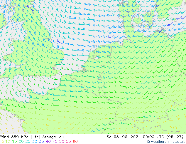  850 hPa Arpege-eu  08.06.2024 09 UTC