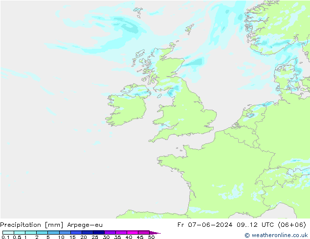 Precipitation Arpege-eu Fr 07.06.2024 12 UTC