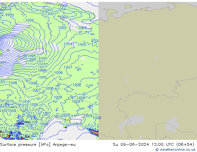 Yer basıncı Arpege-eu Paz 09.06.2024 12 UTC