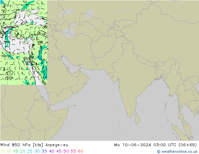 Viento 850 hPa Arpege-eu lun 10.06.2024 03 UTC