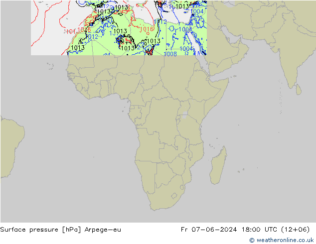 pression de l'air Arpege-eu ven 07.06.2024 18 UTC