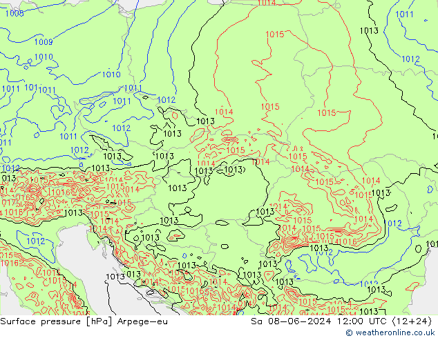 Bodendruck Arpege-eu Sa 08.06.2024 12 UTC