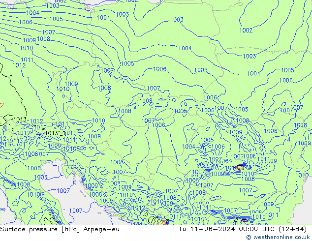 Presión superficial Arpege-eu mar 11.06.2024 00 UTC