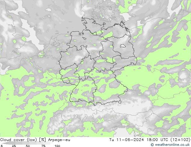 Wolken (tief) Arpege-eu Di 11.06.2024 18 UTC