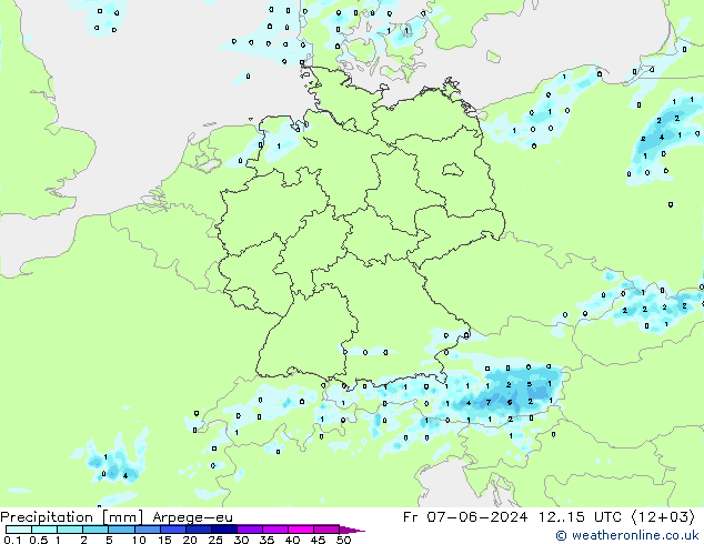 降水 Arpege-eu 星期五 07.06.2024 15 UTC