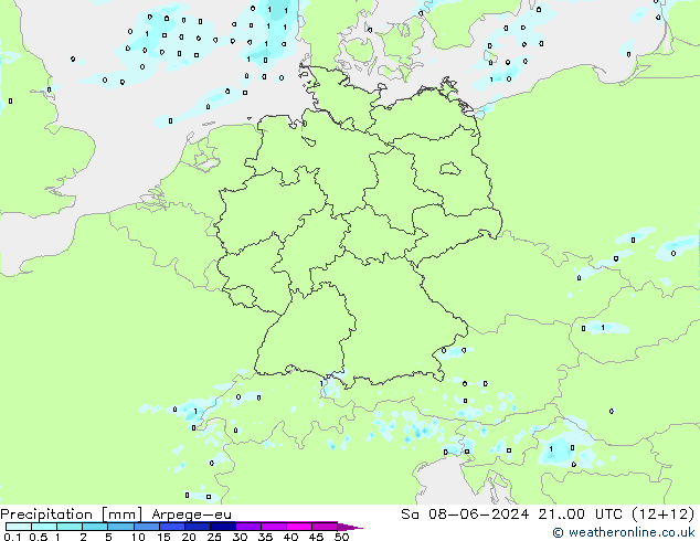 Precipitation Arpege-eu Sa 08.06.2024 00 UTC