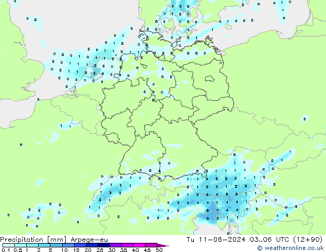 Neerslag Arpege-eu di 11.06.2024 06 UTC