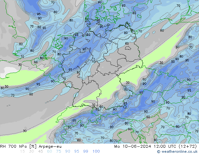 700 hPa Nispi Nem Arpege-eu Pzt 10.06.2024 12 UTC