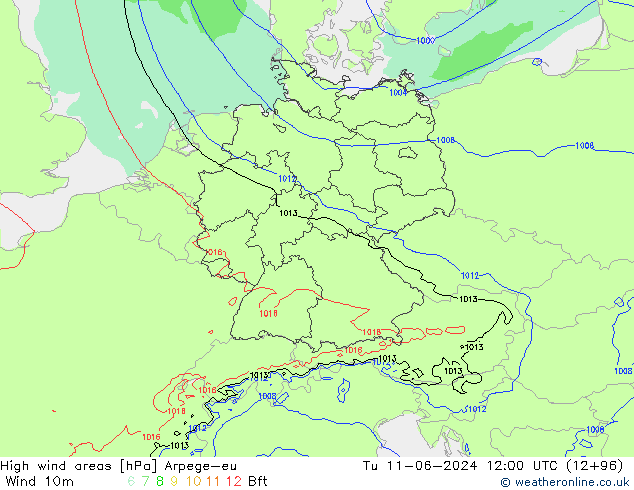 Izotacha Arpege-eu wto. 11.06.2024 12 UTC