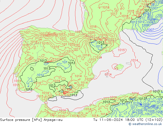 pressão do solo Arpege-eu Ter 11.06.2024 18 UTC