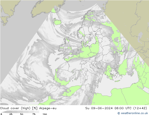 облака (средний) Arpege-eu Вс 09.06.2024 06 UTC