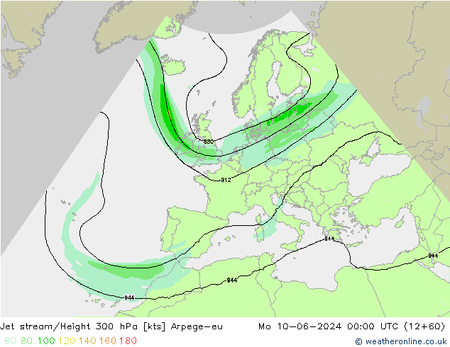 Jet Akımları Arpege-eu Pzt 10.06.2024 00 UTC