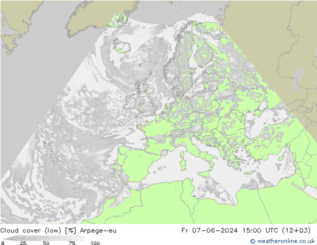 Wolken (tief) Arpege-eu Fr 07.06.2024 15 UTC