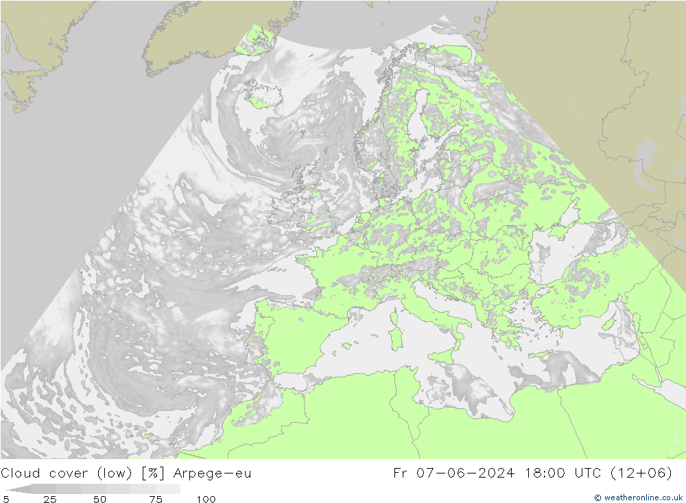 Bulutlar (düşük) Arpege-eu Cu 07.06.2024 18 UTC