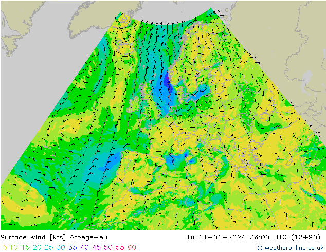 Bodenwind Arpege-eu Di 11.06.2024 06 UTC