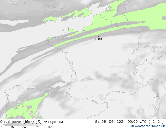 Bulutlar (yüksek) Arpege-eu Cts 08.06.2024 09 UTC
