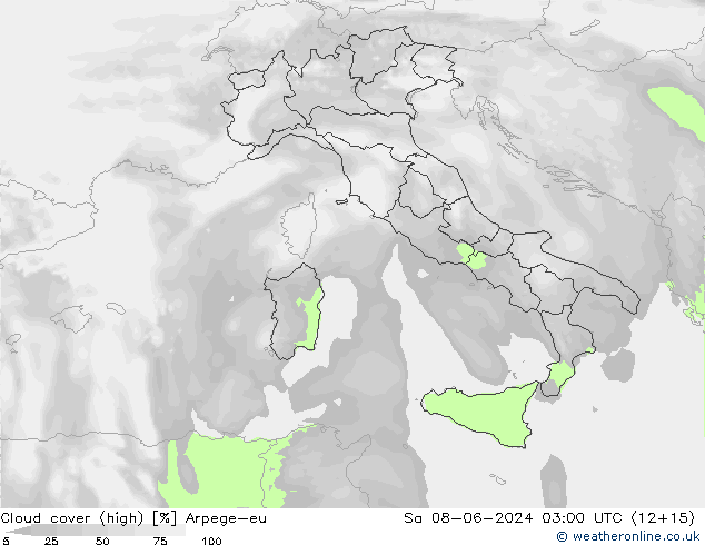 Bewolking (Hoog) Arpege-eu za 08.06.2024 03 UTC