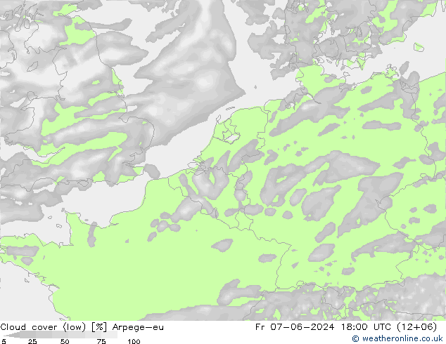 zachmurzenie (niskie) Arpege-eu pt. 07.06.2024 18 UTC