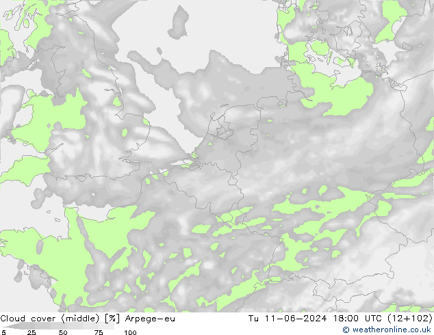 Bulutlar (orta) Arpege-eu Sa 11.06.2024 18 UTC