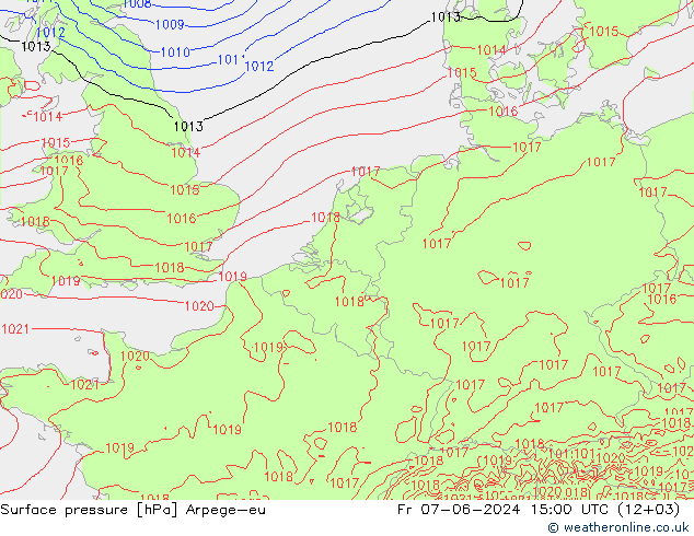 Surface pressure Arpege-eu Fr 07.06.2024 15 UTC