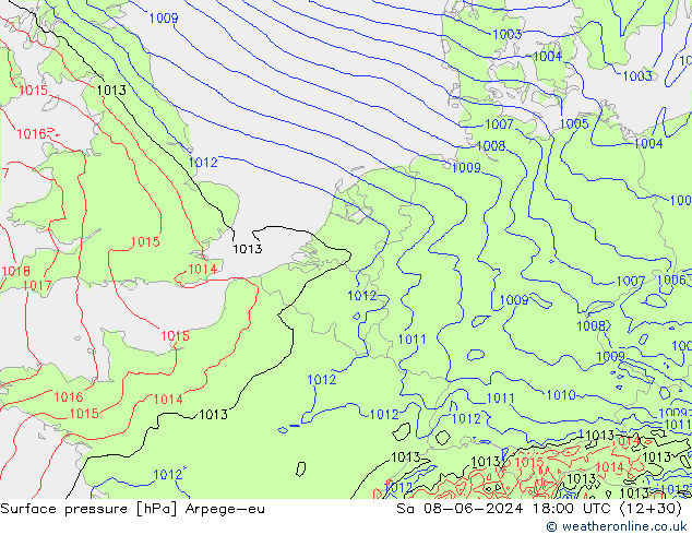 pressão do solo Arpege-eu Sáb 08.06.2024 18 UTC