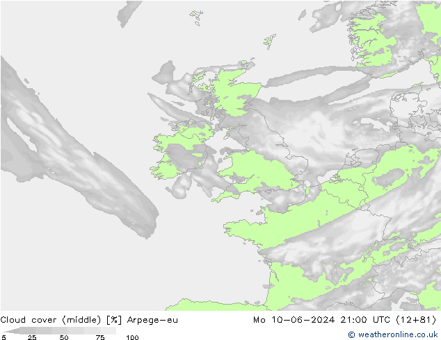 oblačnosti uprostřed Arpege-eu Po 10.06.2024 21 UTC