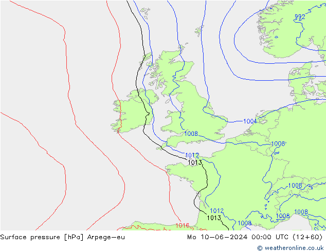 Luchtdruk (Grond) Arpege-eu ma 10.06.2024 00 UTC