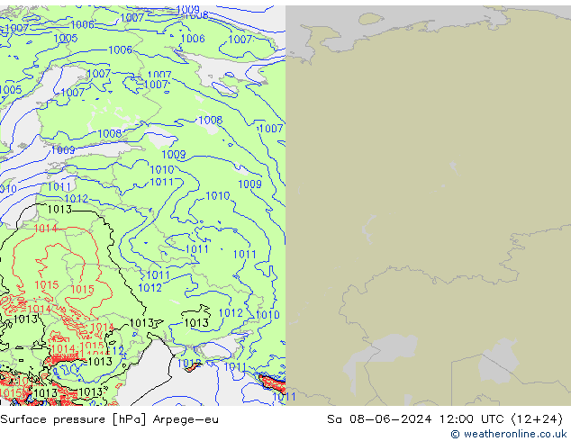 Luchtdruk (Grond) Arpege-eu za 08.06.2024 12 UTC