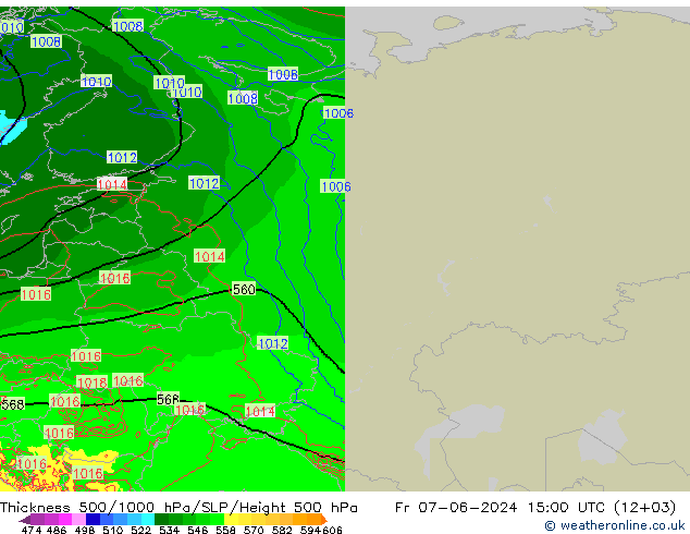 Thck 500-1000hPa Arpege-eu Pá 07.06.2024 15 UTC