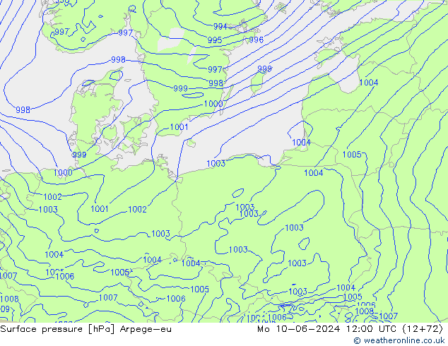 Luchtdruk (Grond) Arpege-eu ma 10.06.2024 12 UTC