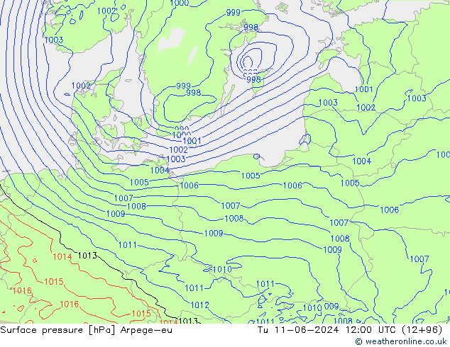 Luchtdruk (Grond) Arpege-eu di 11.06.2024 12 UTC