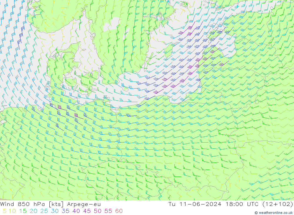  850 hPa Arpege-eu  11.06.2024 18 UTC