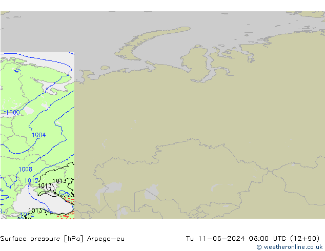 pressão do solo Arpege-eu Ter 11.06.2024 06 UTC