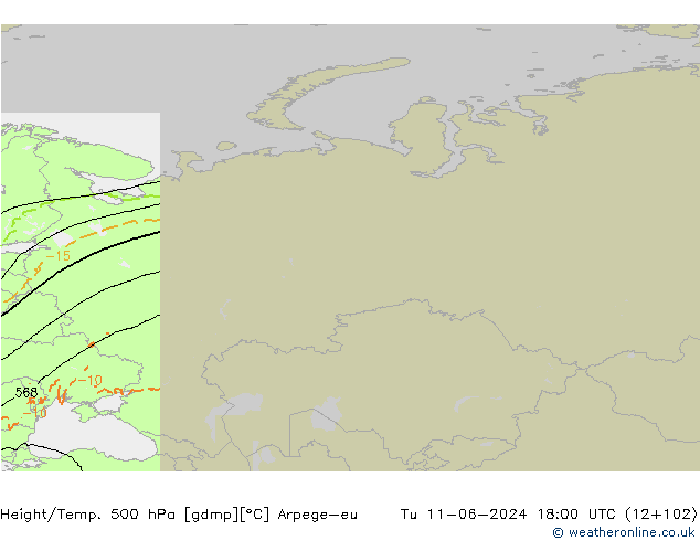 Height/Temp. 500 hPa Arpege-eu  11.06.2024 18 UTC