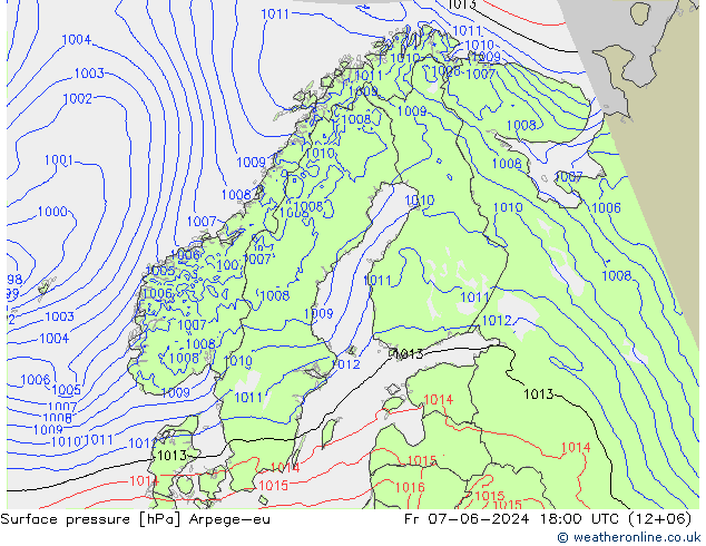 Bodendruck Arpege-eu Fr 07.06.2024 18 UTC