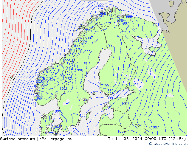 Luchtdruk (Grond) Arpege-eu di 11.06.2024 00 UTC