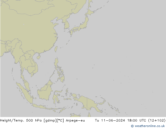 Height/Temp. 500 hPa Arpege-eu Tu 11.06.2024 18 UTC