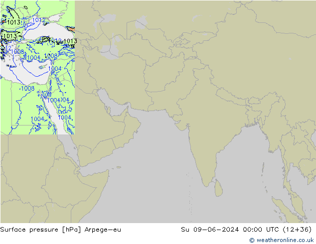 Surface pressure Arpege-eu Su 09.06.2024 00 UTC