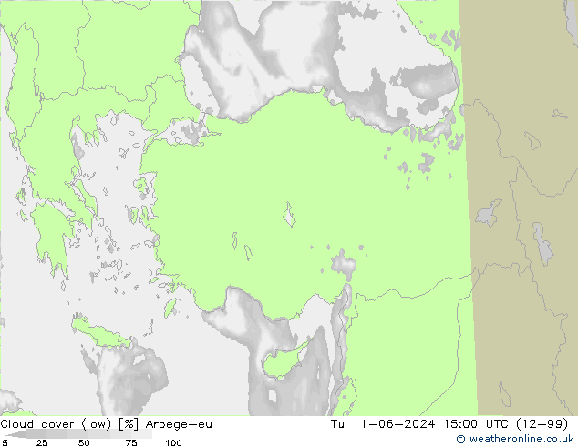 Bulutlar (düşük) Arpege-eu Sa 11.06.2024 15 UTC