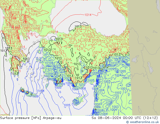 ciśnienie Arpege-eu so. 08.06.2024 00 UTC