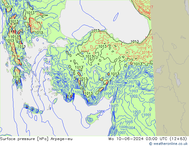 Luchtdruk (Grond) Arpege-eu ma 10.06.2024 03 UTC