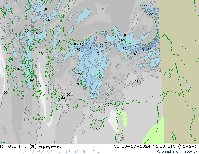 850 hPa Nispi Nem Arpege-eu Cts 08.06.2024 12 UTC