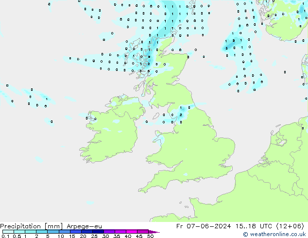 Precipitación Arpege-eu vie 07.06.2024 18 UTC