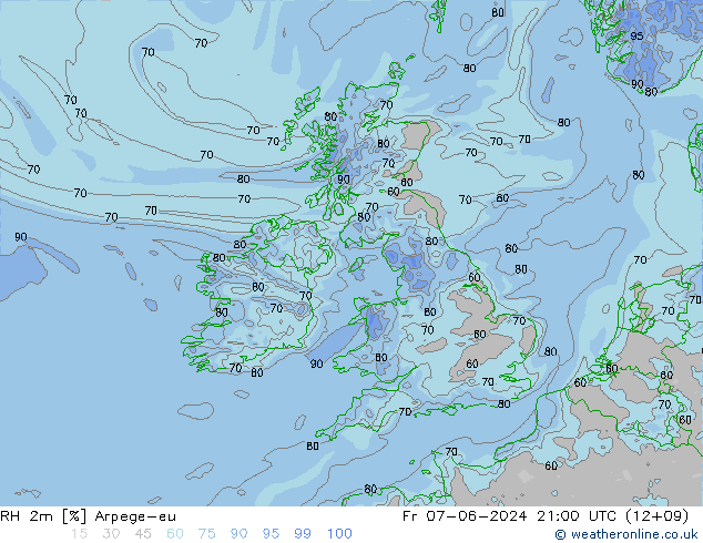 RH 2m Arpege-eu Fr 07.06.2024 21 UTC