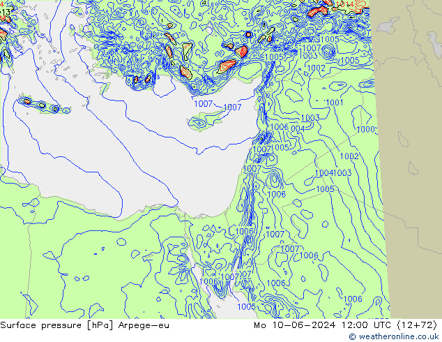 ciśnienie Arpege-eu pon. 10.06.2024 12 UTC