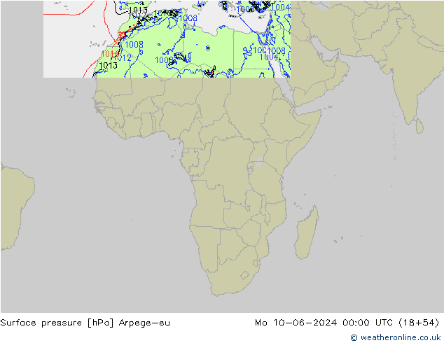 pression de l'air Arpege-eu lun 10.06.2024 00 UTC