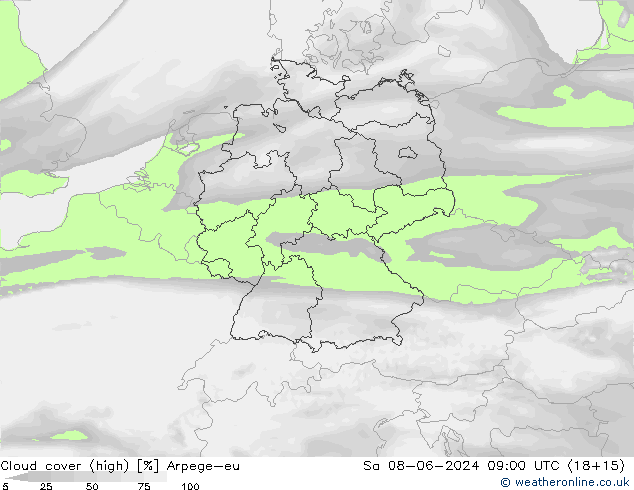 облака (средний) Arpege-eu сб 08.06.2024 09 UTC