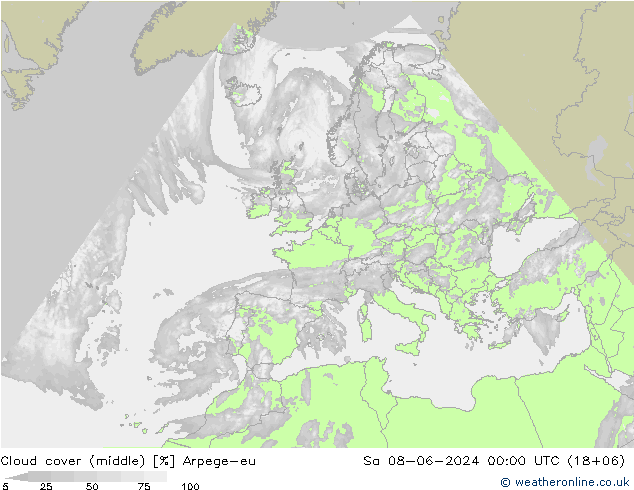 zachmurzenie (środk.) Arpege-eu so. 08.06.2024 00 UTC