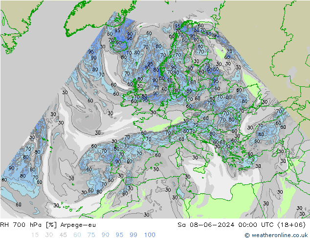 700 hPa Nispi Nem Arpege-eu Cts 08.06.2024 00 UTC