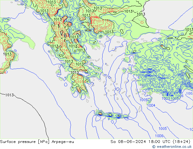 pressão do solo Arpege-eu Sáb 08.06.2024 18 UTC